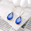 Teardrop Faceted Glass Dangle Earrings Gold Fishhooks 7 Colors view 10