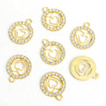 Round Crystal Heart Charms in Gold Tone and Silver Tone view 3