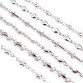 Silver Tone Figural Link Jewelry Chains with Hearts Stars and Dolphins view 1
