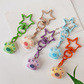 Flocked Cat Paw Star-Clasp Charms in Five Pastel Colors view 1