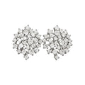 Crystal Leaf Cluster Round Stud Earrings Fashion Jewelry view 5