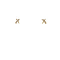 Gold Tone Mini Clear Stone Crossed Bar Stud Earrings For Women view 5
