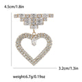 Crystal Open Heart Drop Brooch in Silver or Gold Tone view 7