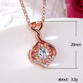 Twisted Frame Square Clear Stone Pendant Necklace in Two Tones view 5
