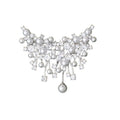 Silver Pearl Rhinestone Butterfly Spray Brooch Pin view 5