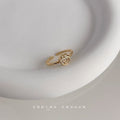 Open Adjustable Gold Tone Openwork Rose Flower Ring view 3