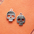 Floral Skull Metal Pendant Charm For Jewelry Making view 2
