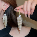 Beaded Tassel Hoop Earrings In Five Pearl Tone Colors view 2