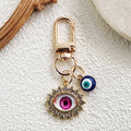 Gold Tone Rhinestone Eyeball Clip Charms in Six Iris Colors view 7