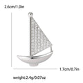 Clear Crystal Sailboat Brooch in Gold or Silver Tone view 6
