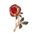 Rose Crystal Two Designs Metal Brooch Pin 4.5 x 5.5 cm view 1
