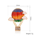 Red Gold Tone Air Balloon Crystal Enamel Metal Brooch Pin view 2
