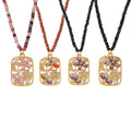 Gold Flower Zircon Pendant Natural Stone Bead Necklace view 5