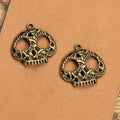 27mm Vintage Skull Alloy Charm Pendant for Punk Necklaces