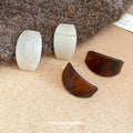 Wide Resin Hoop Earrings In Tortoise And Ivory Statement Jewelry Design view 4