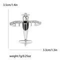 Crystal Airplane Brooch Black Enamel Cabin Gold Silver view 6