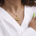 Gold Stainless Steel Spiral Pendant Necklace Multicolor Oil Drip view 3