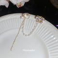 Butterfly Pearl Look Ear Cuffs with Fine Chain Tassels view 4
