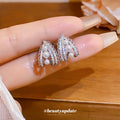 Pearl Like Teardrop Filigree Clip On Earrings Statement Jewelry Pair view 3