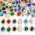 Oval Faceted Glass Jewelry Components For DIY Earrings And Bracelets Charms view 3
