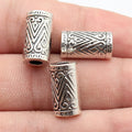 16x8.8x8.8mm 4.8g Multicolor Zinc Alloy Geometric Pattern Long Tube Large Hole Beads for DIY Jewelry Making