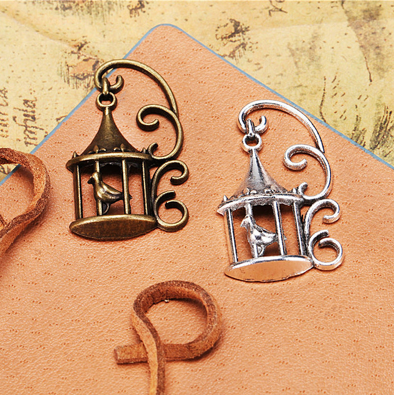 34x20mm Artistic Alloy Birdcage Charm Pendant