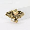 Cat in Yarn Basket Brooch in Antique Gold or Silver Tone view 2