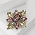 Baroque Crystal Star Brooch in Purple Green and Blue view 3