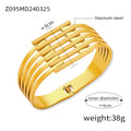 Gold Steel Geometric Hinge Bangles Links Wave Mesh Bars view 10