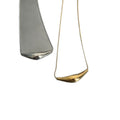 Polished Curved Bar Pendant Necklace in Gold and Silver Tones view 5