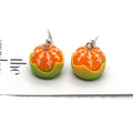 Silver Tone Realistic Mandarin Orange Fruit Hook Earrings view 4