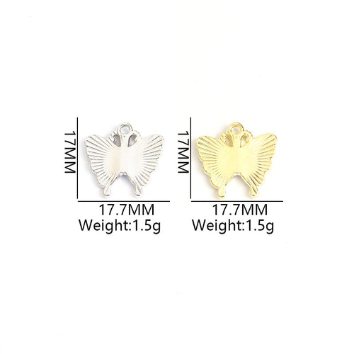Reverse or size view of the enamel butterfly charms