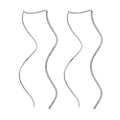 Gold and Silver Wavy Threader Statement Earrings Pair view 5