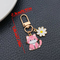 Mixed Cat and White Daisy Enamel Clip Keychain Eight-Style Collection view 6