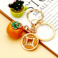 Coin and Persimmon Charm Keychains with Braided Wrist Loops view 7