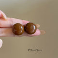Brown Marbled Resin Round Statement Stud Earrings Statement Pair view 8
