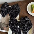 Black White Polka Dot Sheer Oversized Bow Hair Claw Clip view 2