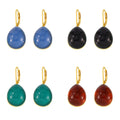 Resin Teardrop Leverback Earrings Multi Color Gold Hook view 5