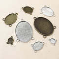 Oval Three Loop Cabochon Connector Trays in Mixed Finishes view 2