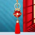 Double Fish Fortune Basin Tassel Keychains in Five Bright Colors view 2