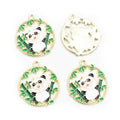 Round Enamel Panda Metal Charms in Nine Illustrated Designs view 7
