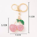Rhinestone Fruit Keychain Metal Cherry Strawberry Bag Charm view 5
