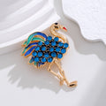 Flamingo Crystal Enamel Two Designs Metal Brooch Pin view 5