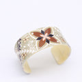 Wide Floral Print Acrylic Open Cuff Bracelets in Three Colors view 4