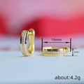 Gold Crystal Channel Huggie Hoop Earrings Polished view 4