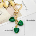 Heart Clasp Keychain with Triple Marbled Heart Bead Charm view 4