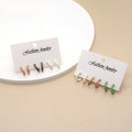 Pastel C Shape Mini Hoop Earring Three Pair Sets in Four Colorways view 3