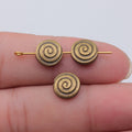 Spiral Disc Large-Hole Spacer Beads in Two Antique Finishes view 4