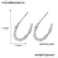 Twisted C Shape Hoop Earrings Gold Steel Three Styles view 10
