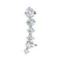 Silver Tone Curved Crystal Ear Cuffs for Left or Right Ear view 5